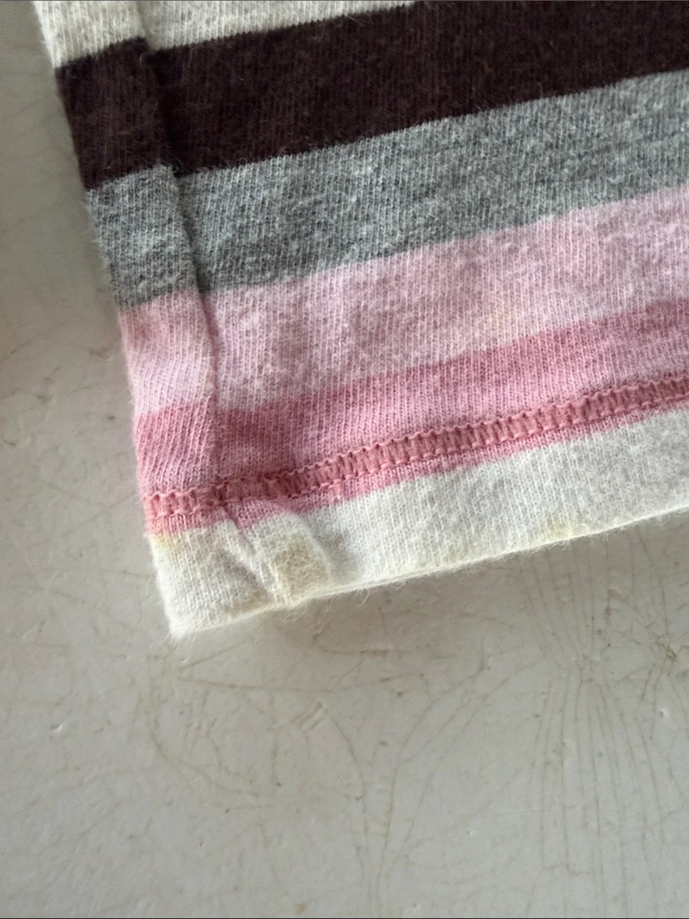 GAPKIDS White Top with Pink & Brown Striped Set and Brown Skirt